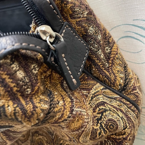 Fossil VTG Womens Tapestry 70’s Vibe Charm Hand Bag Purse Key Elegant Simple - Picture 16 of 16